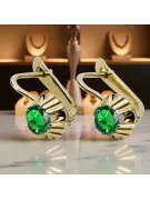 Artisanat vintage Des boucles d'oreilles Émeraude Or jaune 14 carats vec027y